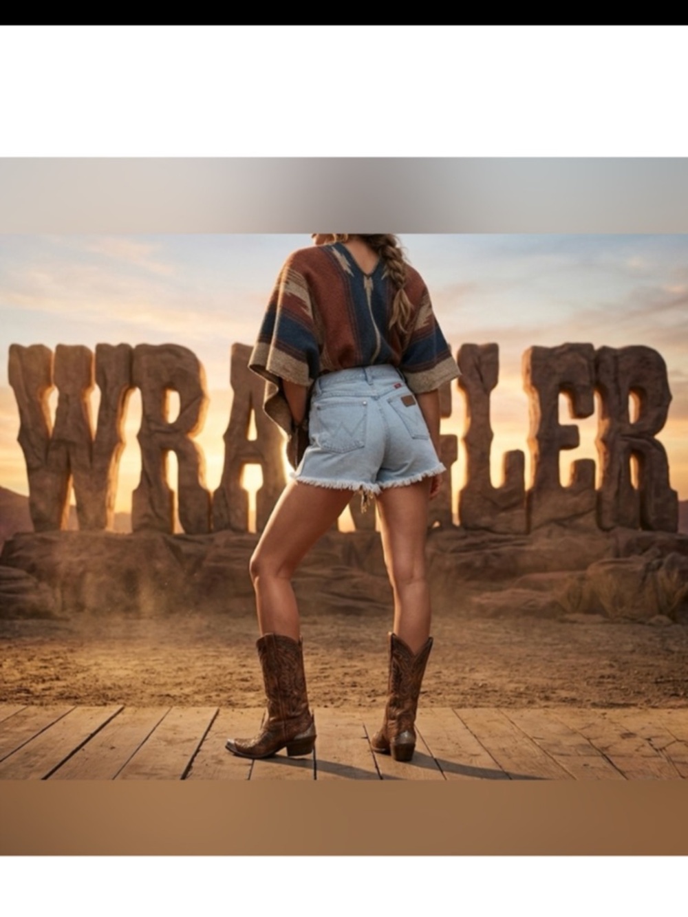 Authentic WOMEN'S WRANGLER® cowboy denim  daisy duke western JEANS shorts sz 3/4